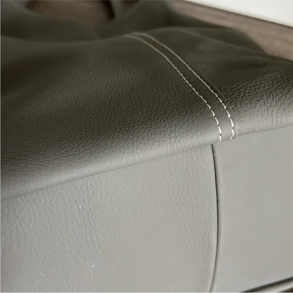 NWOT Gray Leather Tote Bag - Picture 8 of 12